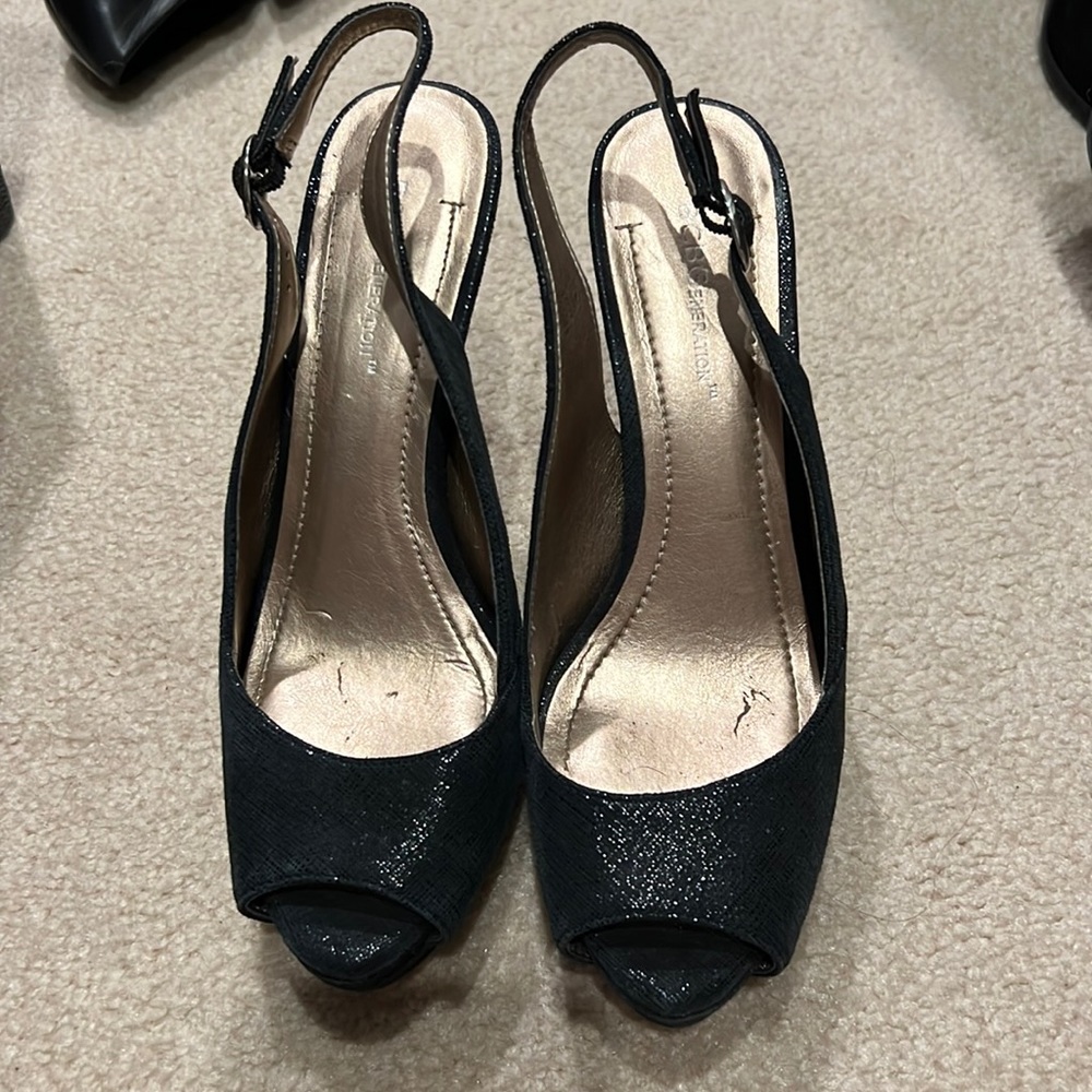 Bcbg generation sling back platform open toe